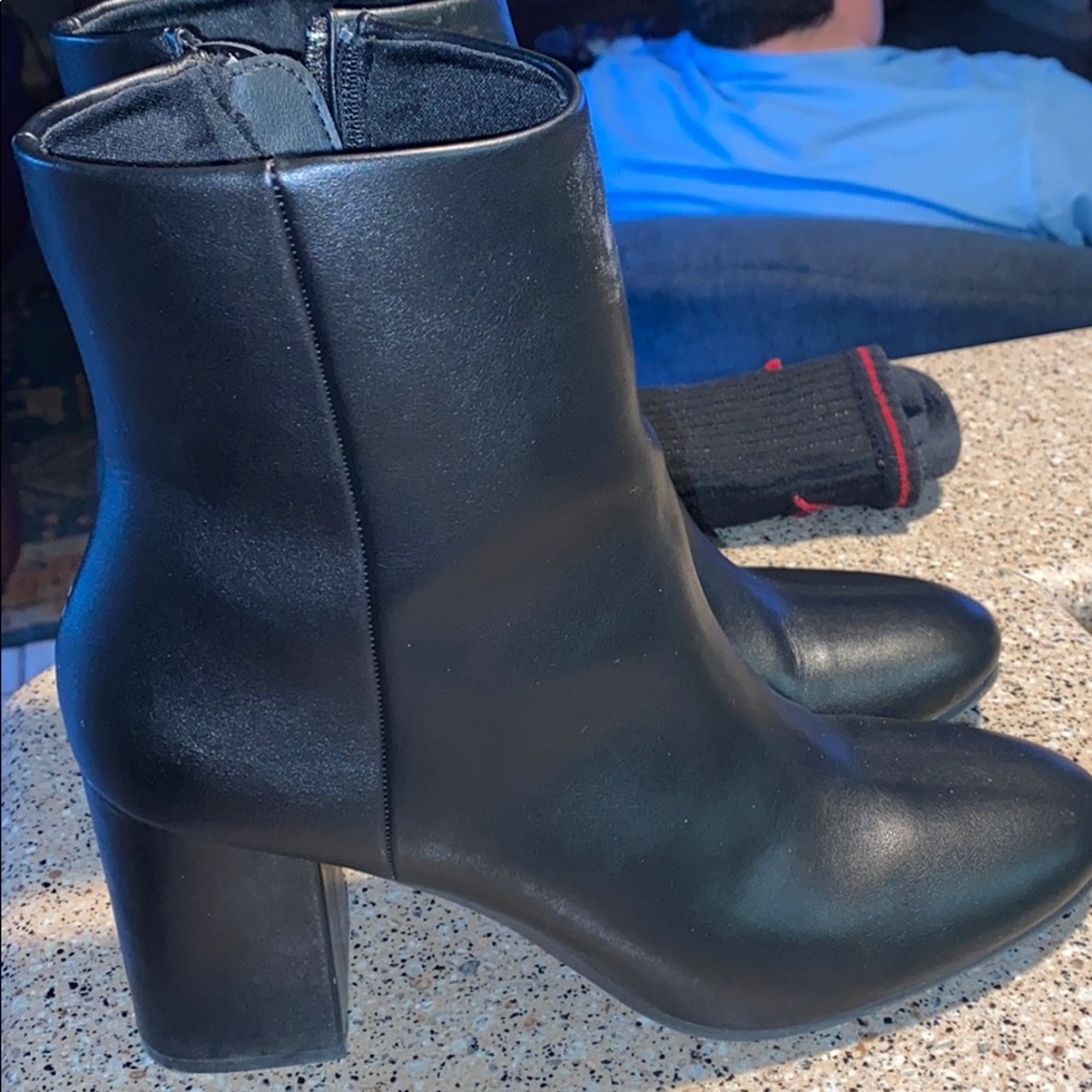 black pleather boots